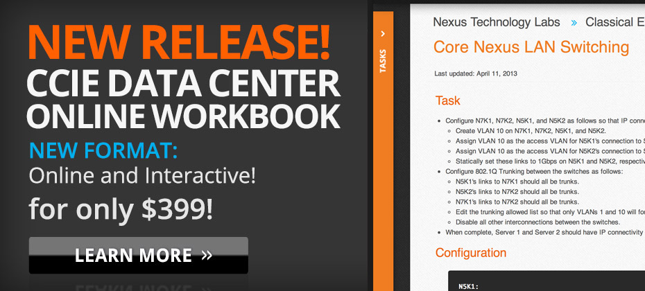 New! CCIE Data Center Online Workbook Now Available!